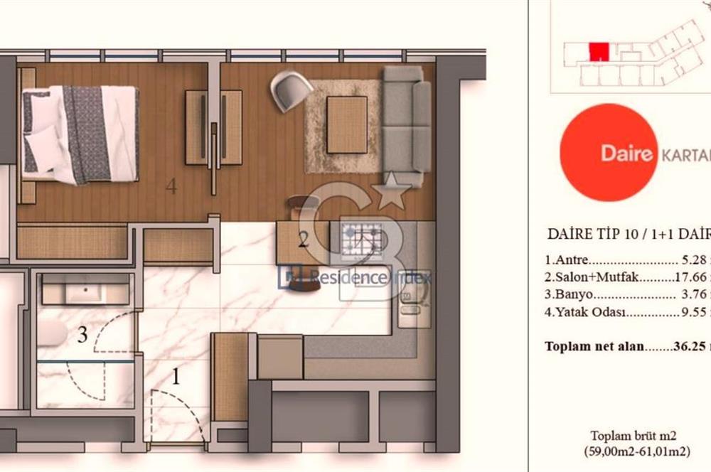 DAİRE KARTAL BENZERSİZ E5 MANZARALI 61 m2 KİRALIK 1+1 DAİRE FIRSATI