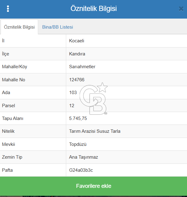KOCAELİ KANDIRA SARIAHMETLERDE 5745 m² SATILIK TARLA