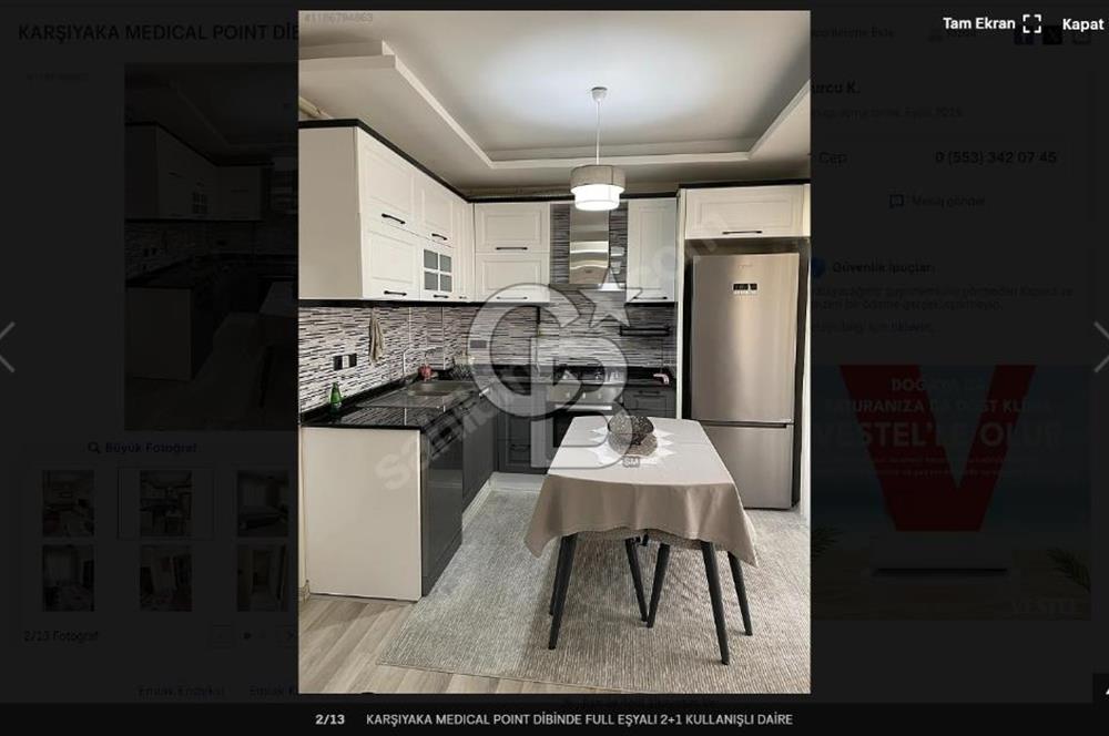 Karşıyaka Medical Poınt Yanında, Eşyalı 2+1 Kiralık Daire