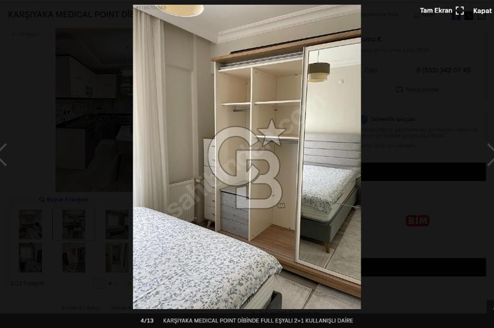Karşıyaka Medical Poınt Yanında, Eşyalı 2+1 Kiralık Daire