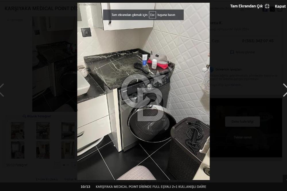 Karşıyaka Medical Poınt Yanında, Eşyalı 2+1 Kiralık Daire