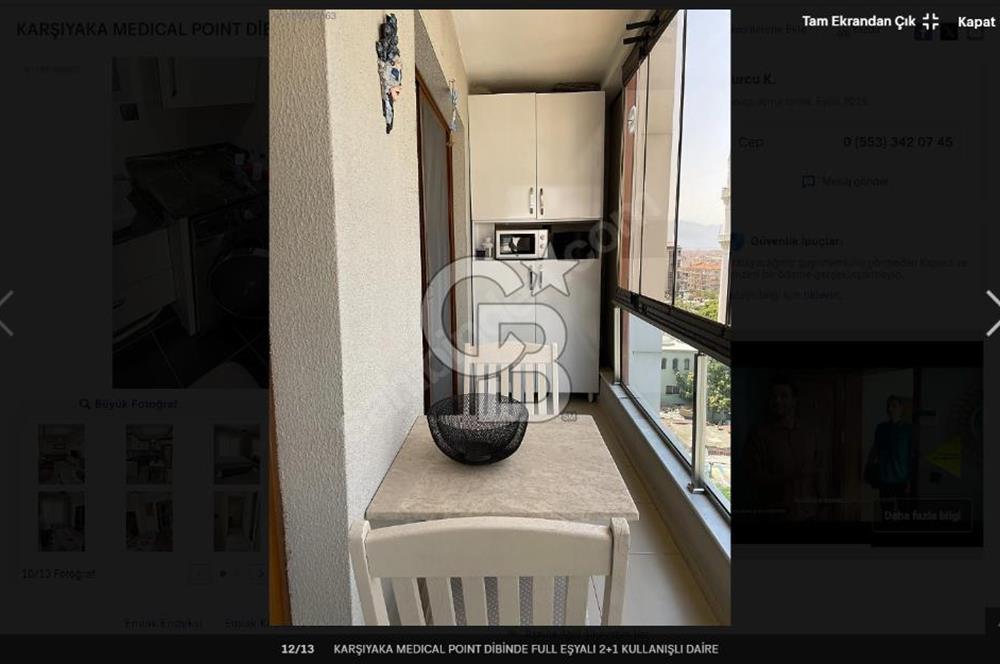 Karşıyaka Medical Poınt Yanında, Eşyalı 2+1 Kiralık Daire