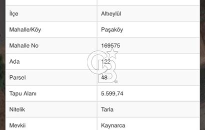 CB KİNG'DEN BALIKESİR/PAŞAKÖY MAHALLESİ 5600m² SATILIK TARLA