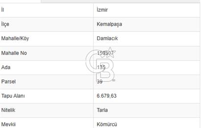 İzmir Damlacık Kömürcü Mevkii'nde Doğayla İç İçe Fırsat Arsa