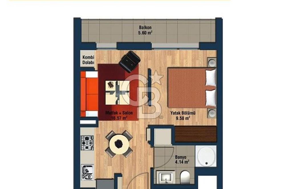 Soyak Siesta 2. Etap Havuz & Peyzaj Kiralık 1+1 53 m² Daire
