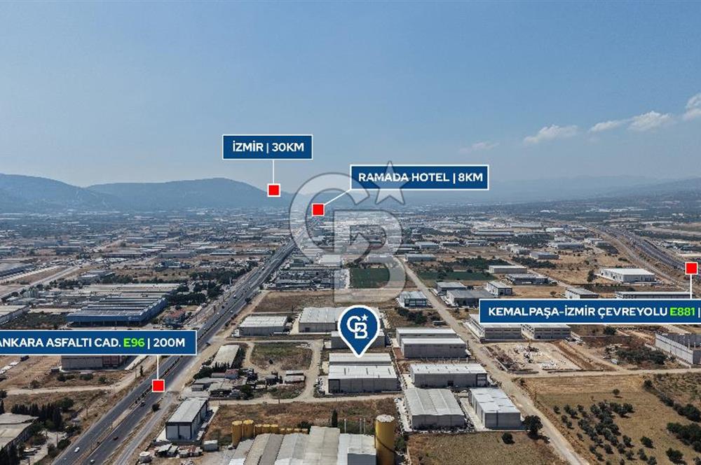Kemalpaşa'da Üretime & Depolamaya Uygun 1740 m2 Kiralık Fabrika 
