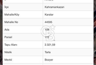 ANKARA KAHRAMANKAZAN KARALAR BOZYER MEVKİİ SATILIK TARLA - 4 - 365775