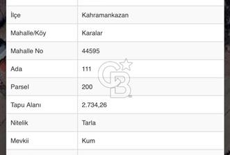 ANKARA KAHRAMANKAZAN KARALAR KUM MEVKİİ SATILIK TARLA - 1 - 365783
