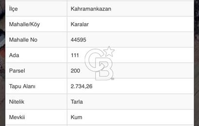 ANKARA KAHRAMANKAZAN KARALAR KUM MEVKİİ SATILIK TARLA