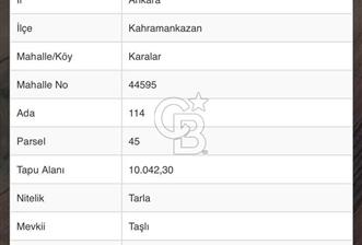 ANKARA KAHRAMANKAZAN KARALAR TAŞLI MEVKİİ SATILIK TARLA - 11 - 365805