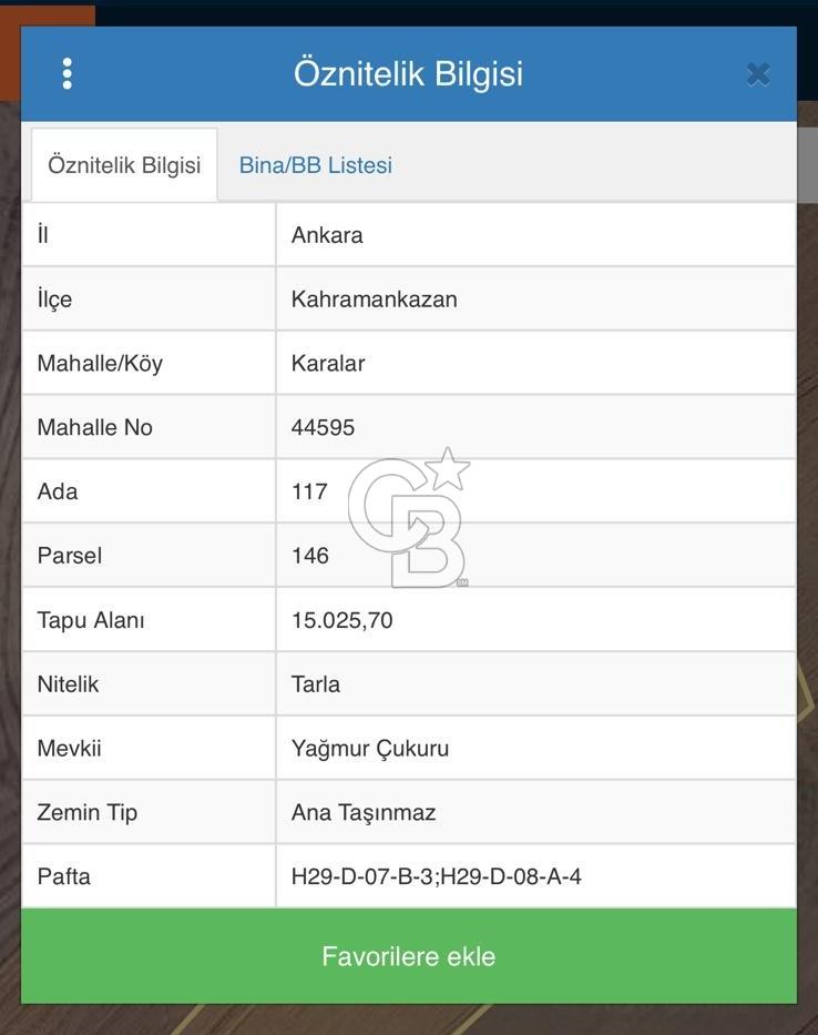 ANKARA KAHRAMANKAZAN KARALAR YAĞMUR ÇUKURU MEVKİİ SATILIK TARLA