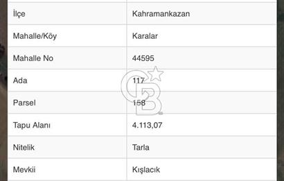 ANKARA KAHRAMANKAZAN KARALAR KIŞLACIK MEVKİİ SATILIK TARLA