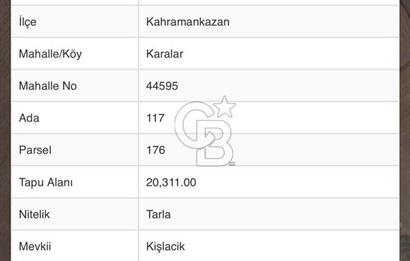 ANKARA KAHRAMANKAZAN KARALAR KIŞLACIK MEVKİİ SATILIK TARLA