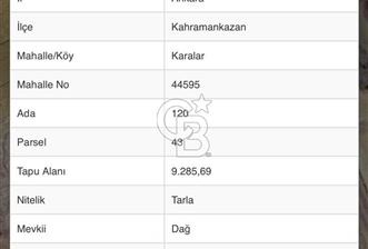 ANKARA KAHRAMANKAZAN KARALAR DAĞ MEVKİİ SATILIK TARLA - 6 - 365813