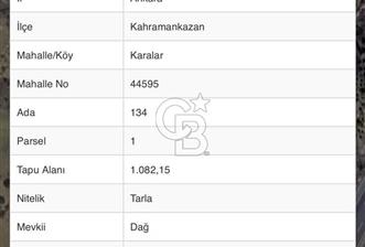ANKARA KAHRAMANKAZAN KARALAR DAĞ MEVKİİ SATILIK TARLA - 5 - 365824