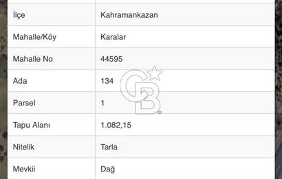 ANKARA KAHRAMANKAZAN KARALAR DAĞ MEVKİİ SATILIK TARLA