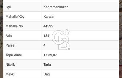 ANKARA KAHRAMANKAZAN KARALAR DAĞ MEVKİİ SATILIK TARLA
