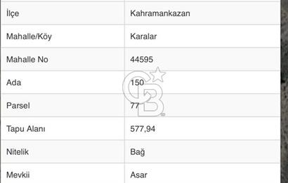 ANKARA KAHRAMANKAZAN KARALAR ASAR MEVKİİ SATILIK TARLA