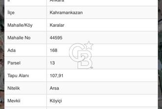 ANKARA KAHRAMANKAZAN KARALAR KÖYİÇİ MEVKİİ SATILIK ARSA - 2 - 365832