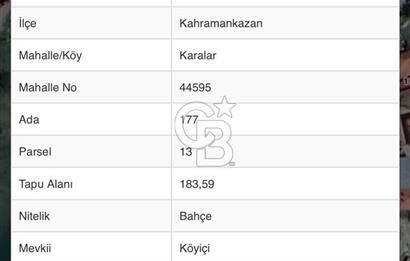 ANKARA KAHRAMANKAZAN KARALAR KÖYİÇİ MEVKİİ SATILIK TARLA