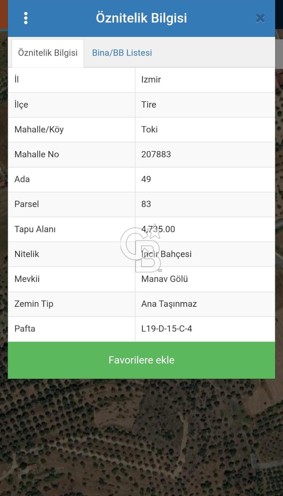 Tire Toki Mahallesi nde Gerçek Yatırım Satılık Tarla