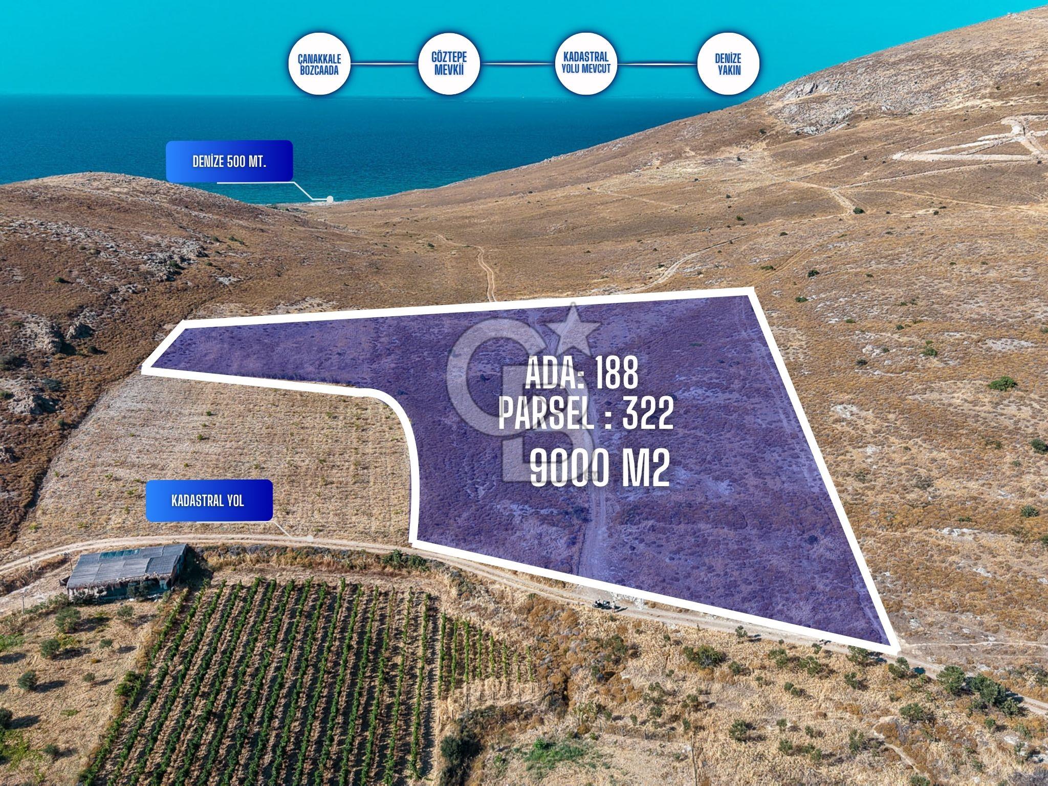 ÇANAKKALE GÖZTEPE MEVKİİ KADASTRAL YOL CEPHELİ SATILIK ARAZİ 