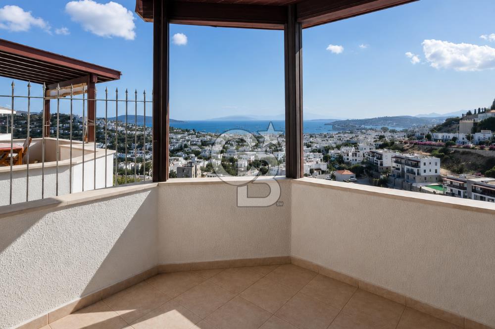 BODRUM UMURCA VİLLATEPE EVLERİNDE KALE VE DENİZ MANZARALI VİLLA