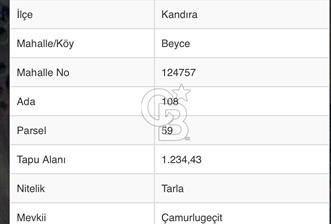 KANDIRA'DA BEYCE KÖYÜNDE TARLA - 1 - 366259
