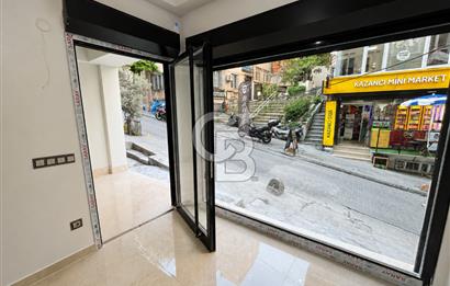 Kazancı'da Yeni Binada İki Katlı Yüksek Tavanlı Kiralık Dükkan