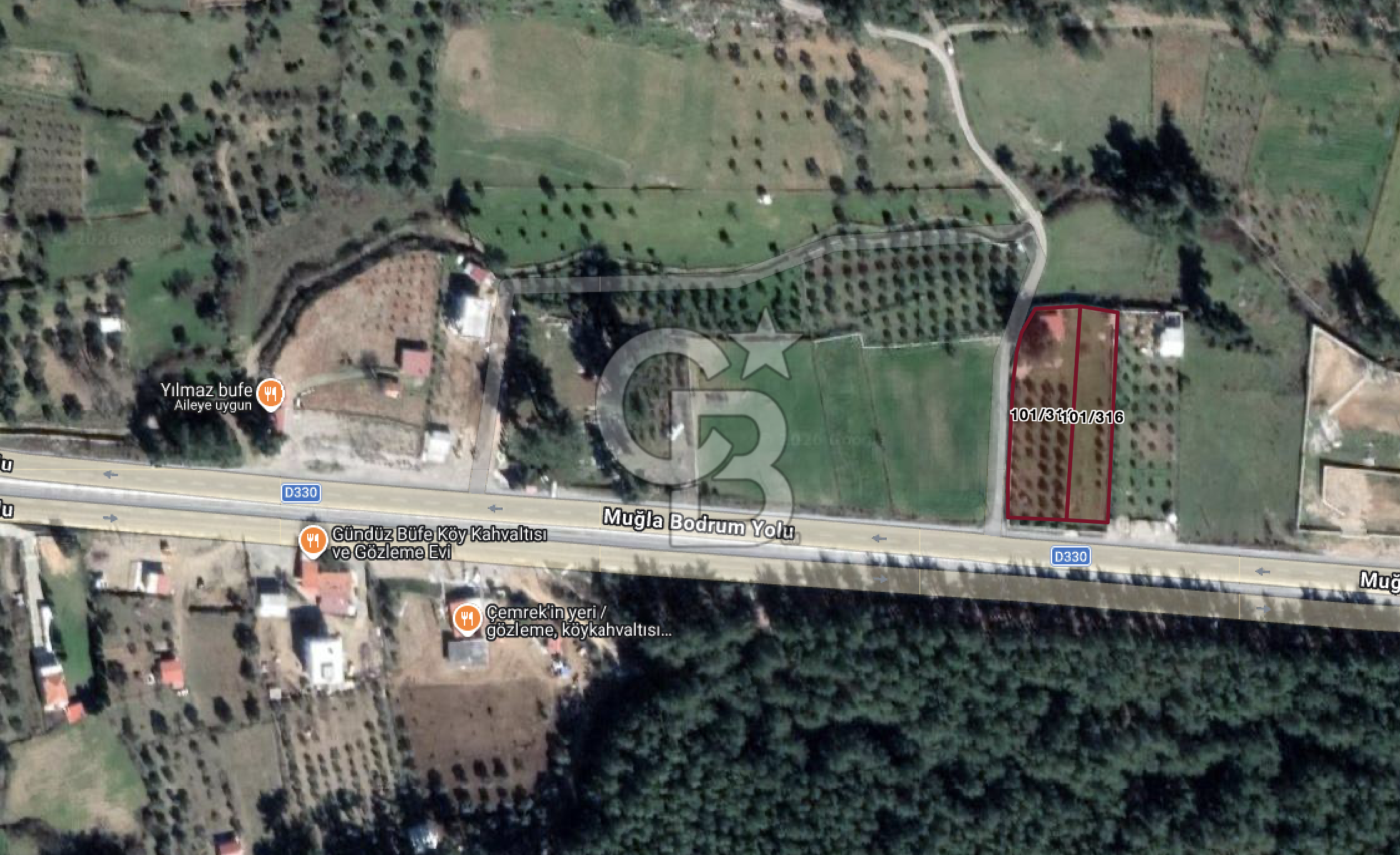 MİLAS’TA MUĞLA BODRUM YOLUNA SIFIR 3020 M2 SATILIK İKİ PARSEL