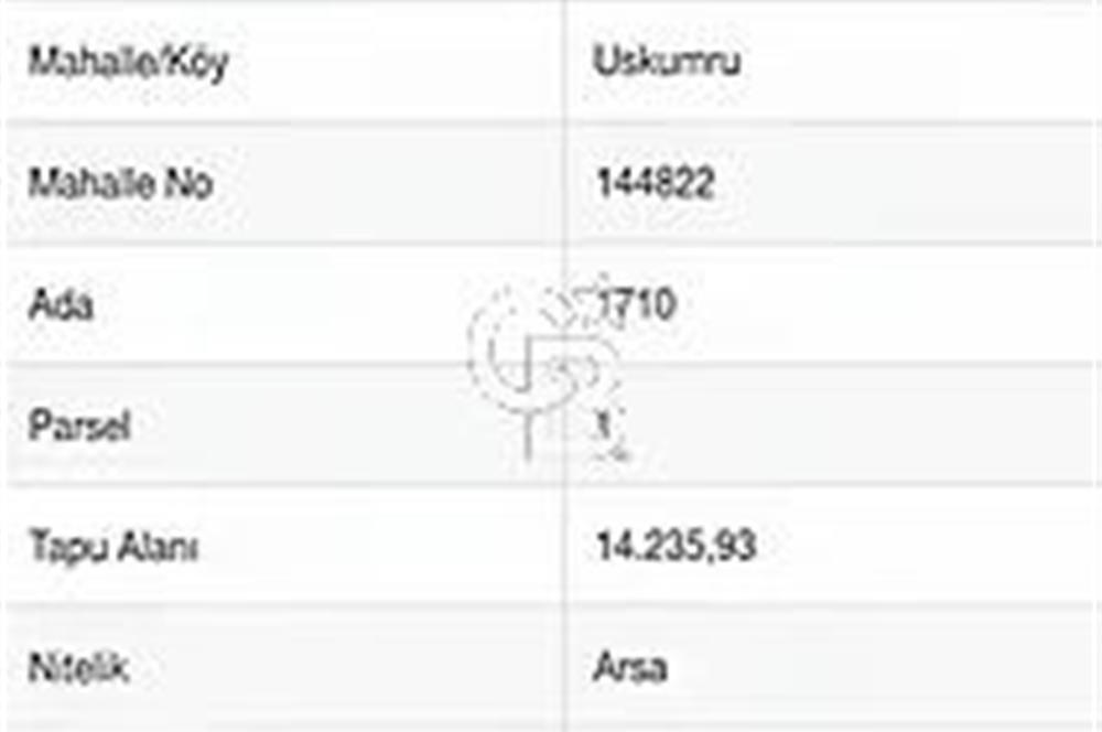 Uskumru köyde 1710 parselde satılık hisse