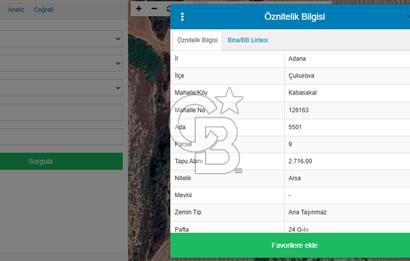 ÇUKUROVA KABASAKAL'DA MUHTEŞEM KONUMLU VİLLA ARSASI