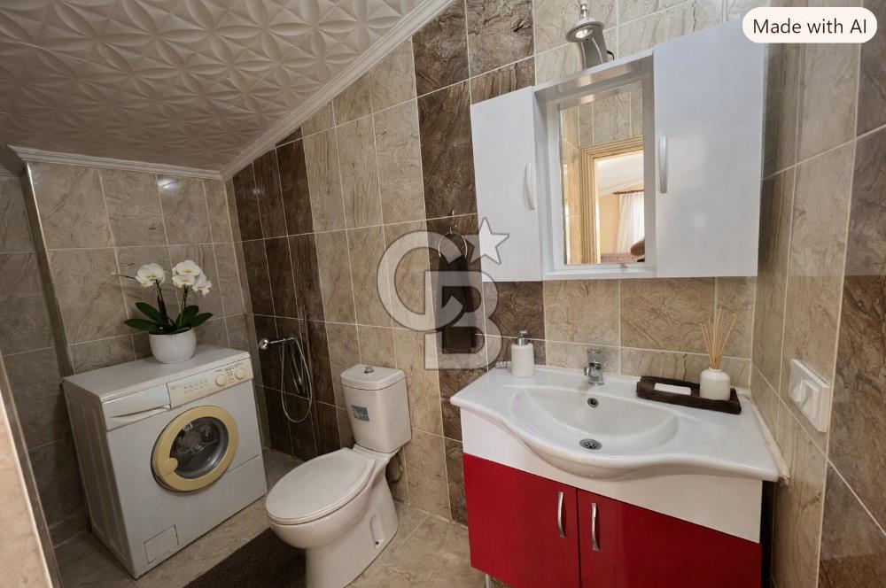 AKBÜKTE KESİNTİSİZ DENİZ MANZARALI 135 M² BAHÇELİ ÇATI DUBLEKSİ