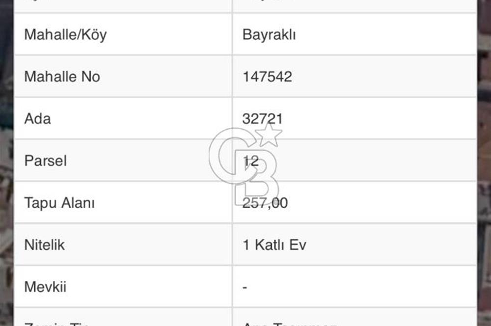 BAYRAKLI KOMPLE SATILIK EV VE ARSASI