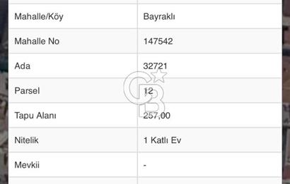 BAYRAKLI KOMPLE SATILIK EV VE ARSASI