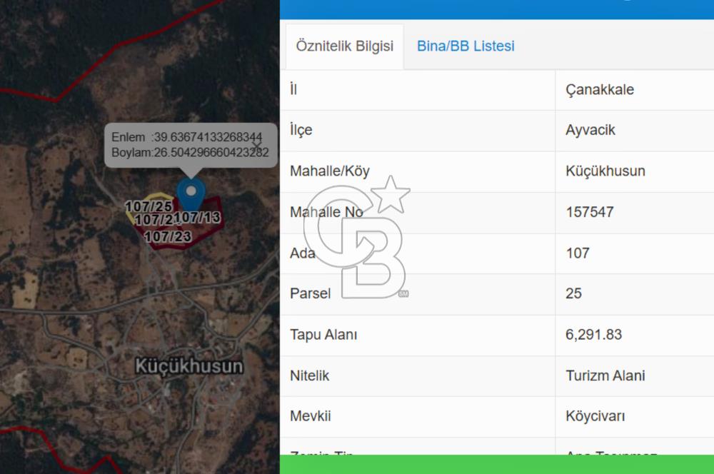 Çanakkale Ayvacık Küçükhusun 33.735m² Eko Turizm İmarlı Arsa