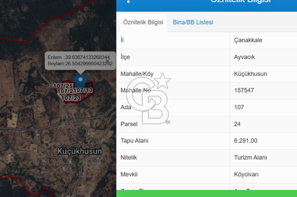 Çanakkale Ayvacık Küçükhusun 33.735m² Eko Turizm İmarlı Arsa