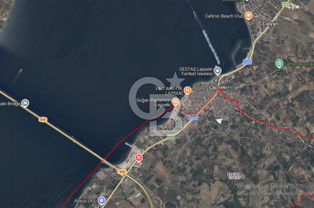 Çanakkale Lapseki'de Yola Cepheli, Boğaz Manzaralı Satılık Tarla