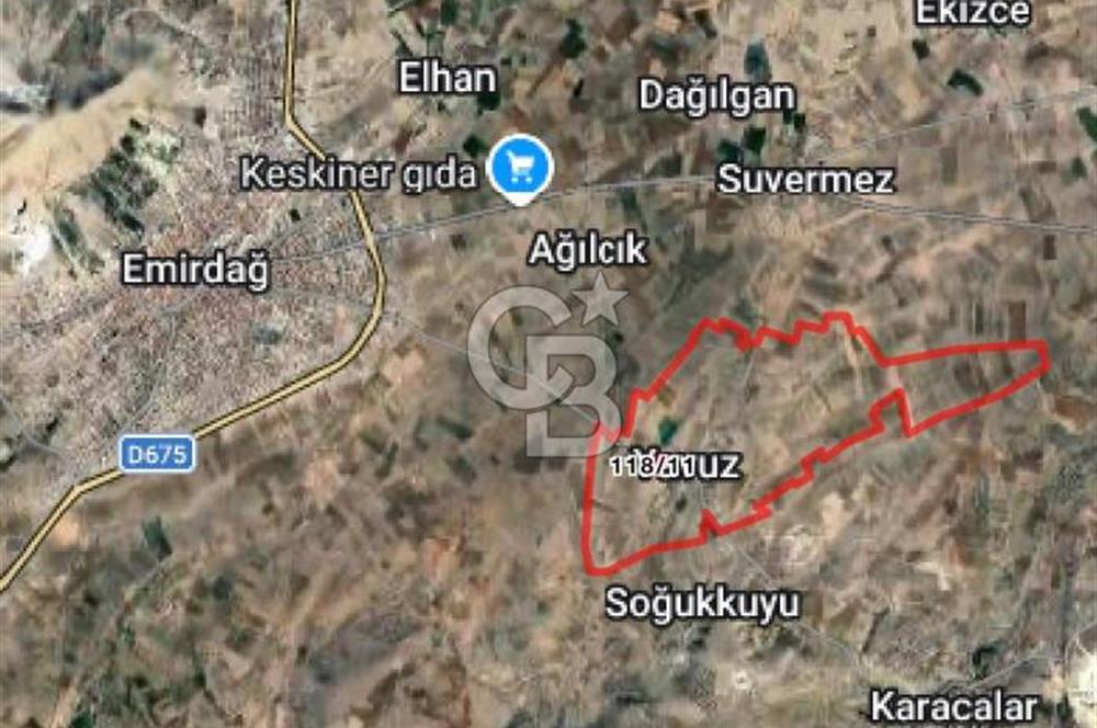 CB CITY'DEN EMİRDAĞ YAVUZ KÖYÜNDE SATILIK TARLA
