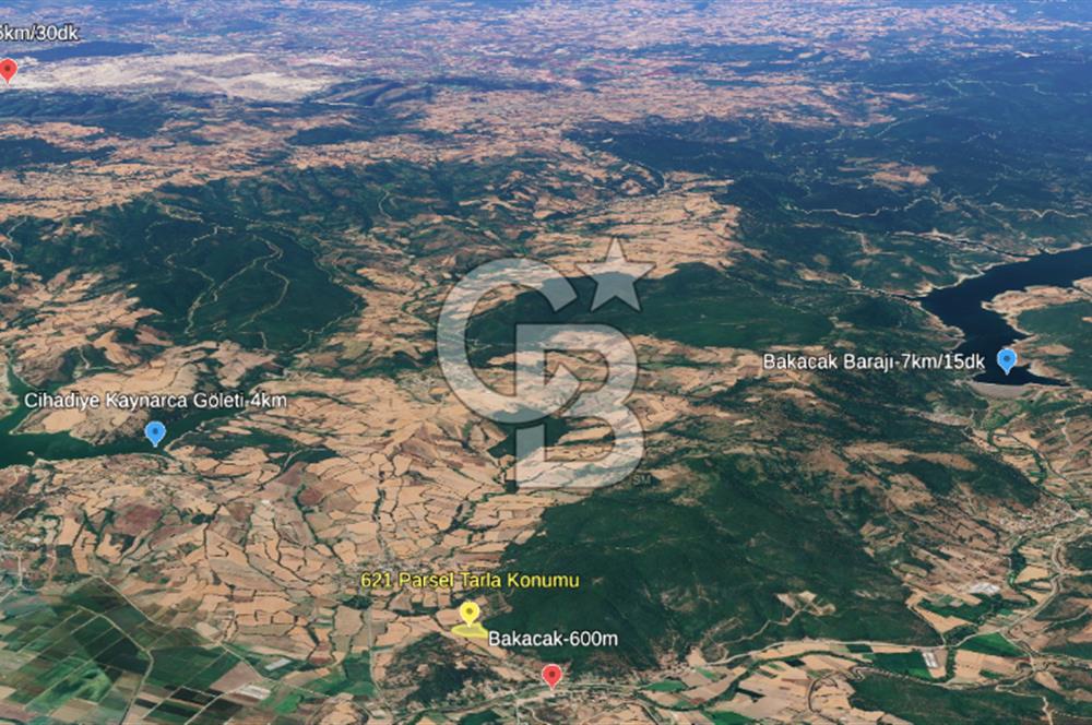 Çanakkale/Biga-BAKACAK Köyü SATILIK 12 DÖNÜM Tarla-220 Ceviz