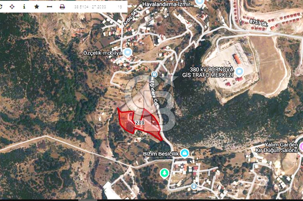 BORNOVA EĞRİDERE'DE 1.000 M2 SATILIK TARLA....