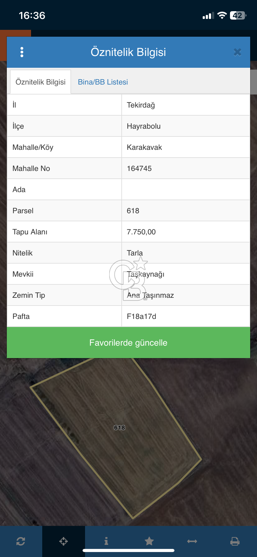 Hayrabolu Karakavak Satılık 3.300.000 TL Yatırımlık Tarla