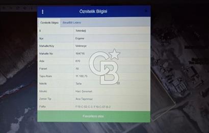 Tekirdağ Ergene Velimeşede Sanayi Bölgesine Komşu Satılık Tarla