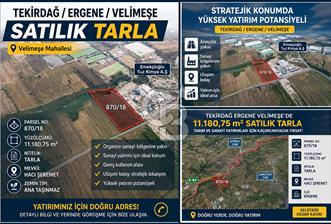 Tekirdağ Ergene Velimeşede Sanayi Bölgesine Komşu Satılık Tarla - 7 - 367168