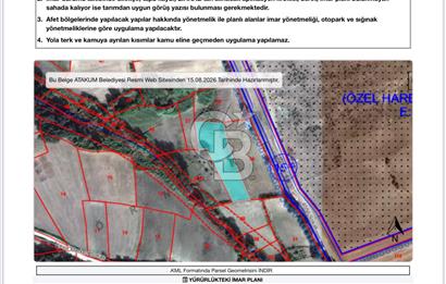 ATAKUM KAMALI’DA 15 METRELİK YOLA 2. PARSEL – 1.492,50 m² SATILIK TARLA HİSSESİ