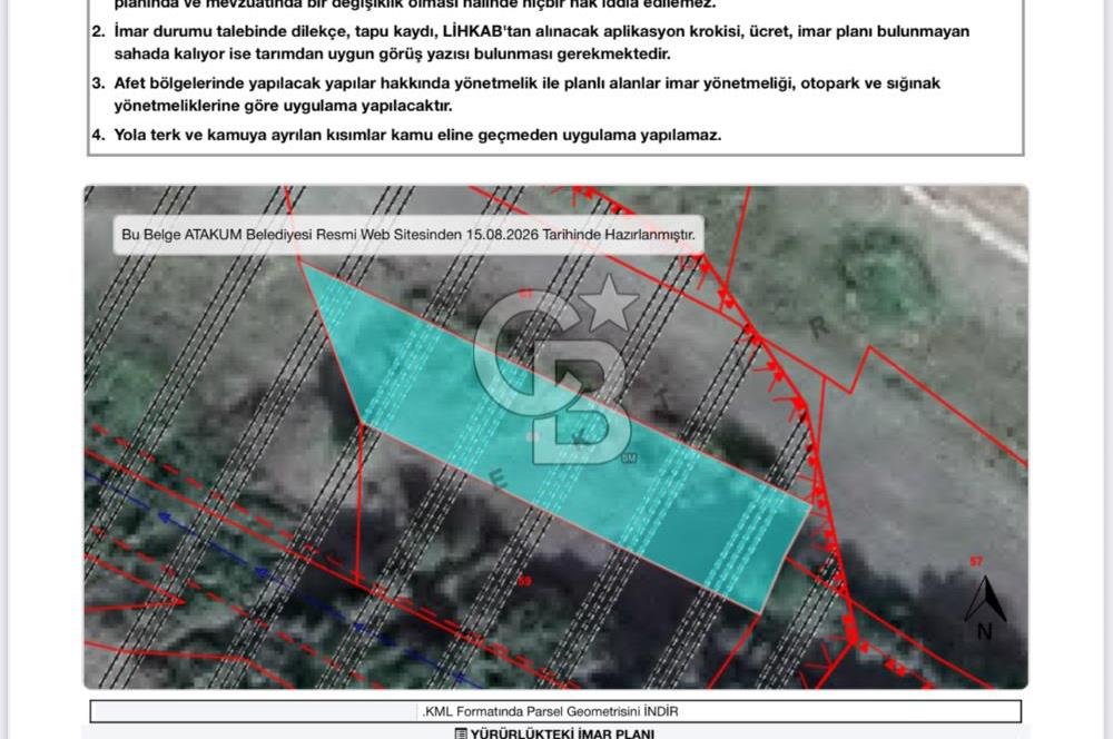ATAKUM KAMALI’DA ÖZEL HAREKAT YAKINI – 473,92 m² SATILIK TARLA HİSSESİ