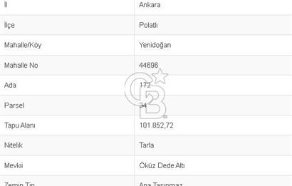10 HEKTAR 101 DÖNÜM EMSALSİZ SATILIK TARLA