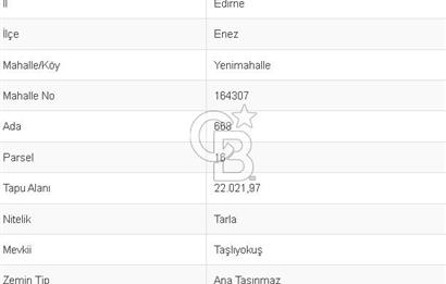 Denize 6 km, Ana Yola 105 mt cepheli, Satılık 22 Dönüm Tarla