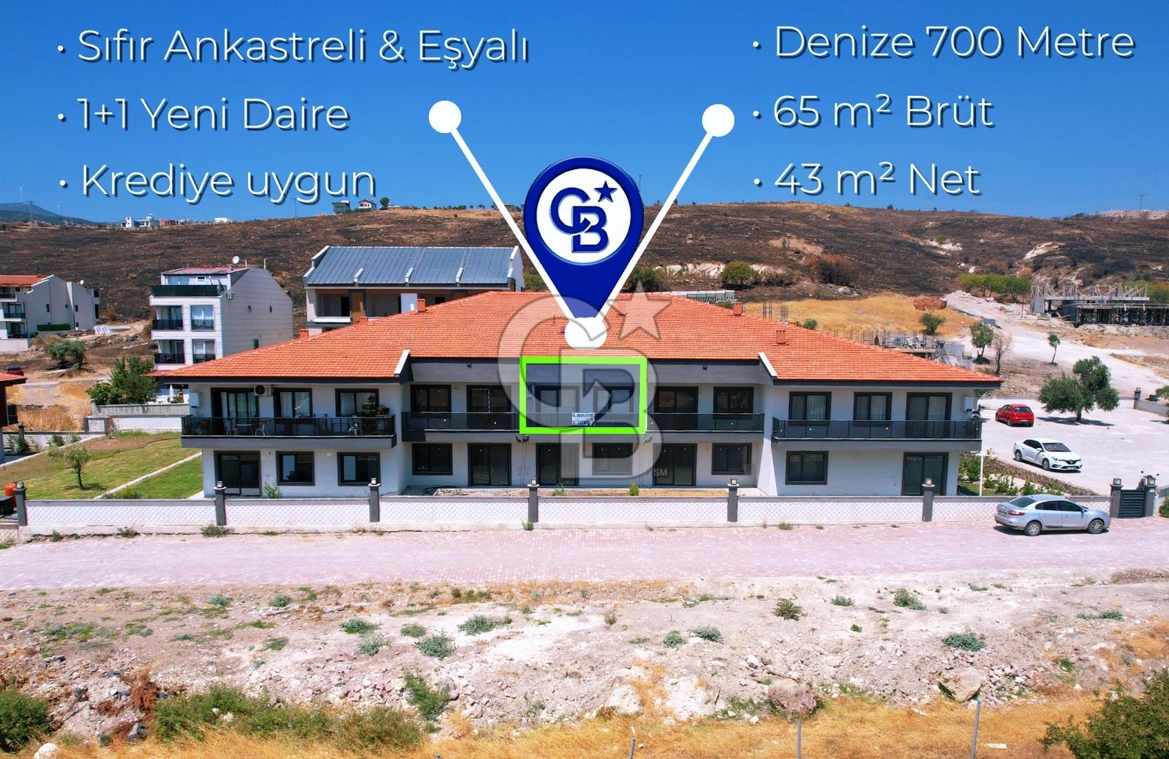 Çandarlı MyVista'da Eşyalı & Sıfır Ankastreli Net 43m2 1+1 Daire