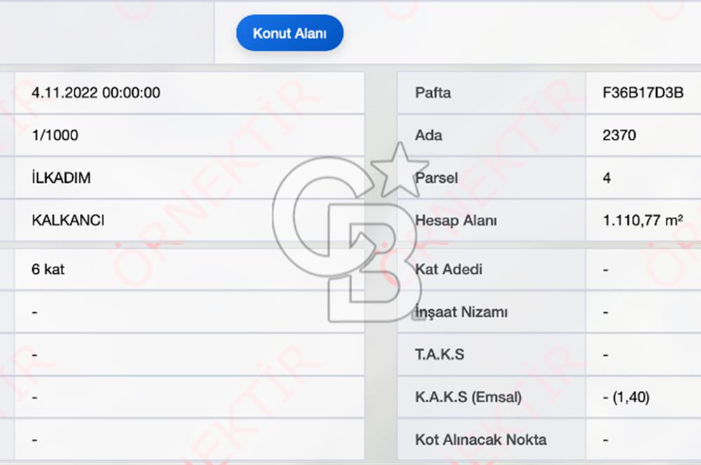 KALKANCI 2.499M2 KAT KARŞILIĞI ARSA
